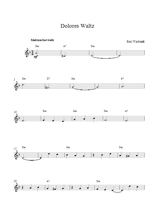 Emile Waldteufel Dolores Waltz sheet music notes printable PDF score