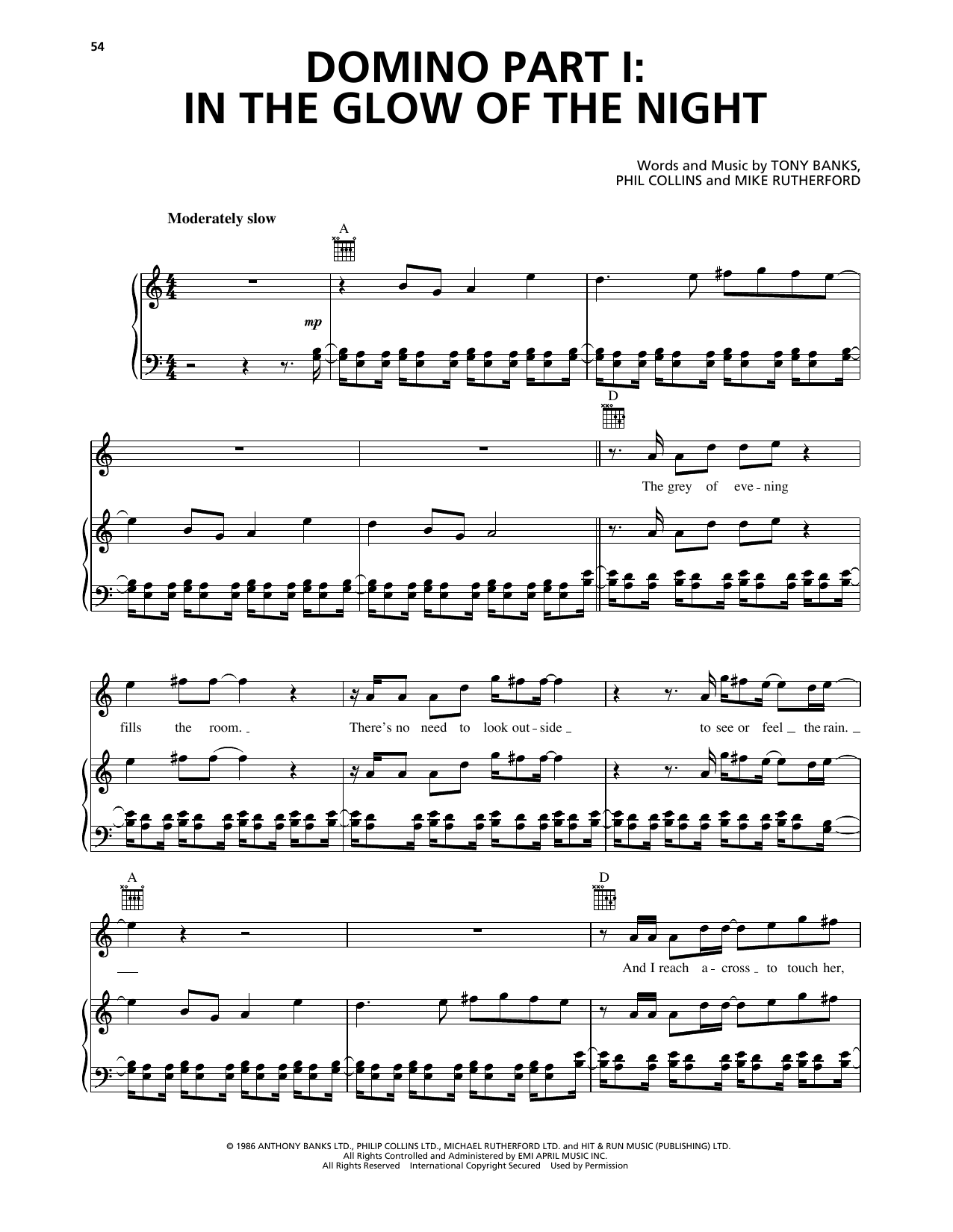 Download Genesis Domino Part I: In The Glow Of The Night Sheet Music