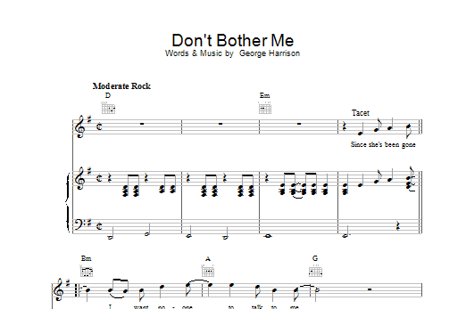 The Beatles Don't Bother Me sheet music notes printable PDF score