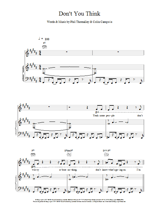 Natalie Imbruglia Don't You Think sheet music notes printable PDF score