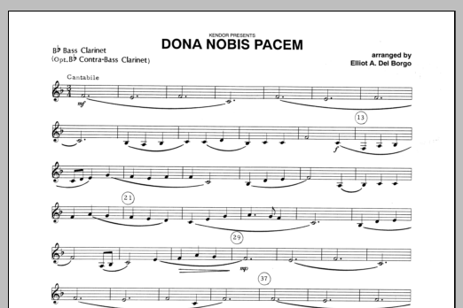 Download Del Borgo Dona Nobis Pacem - Bass Clarinet Sheet Music