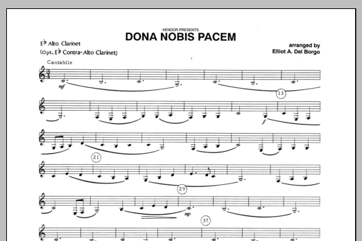 Download Del Borgo Dona Nobis Pacem - Clarinet Sheet Music