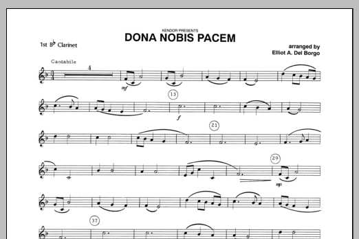Download Del Borgo Dona Nobis Pacem - Clarinet 1 Sheet Music