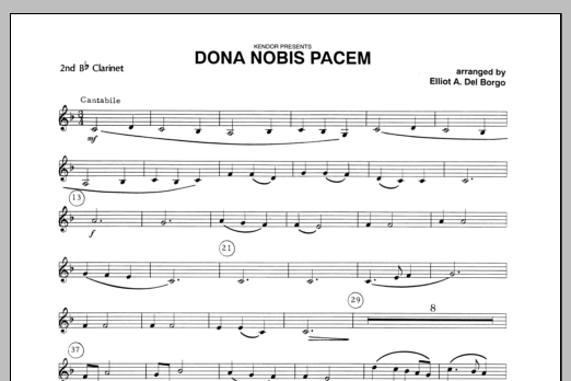 Download Del Borgo Dona Nobis Pacem - Clarinet 2 Sheet Music
