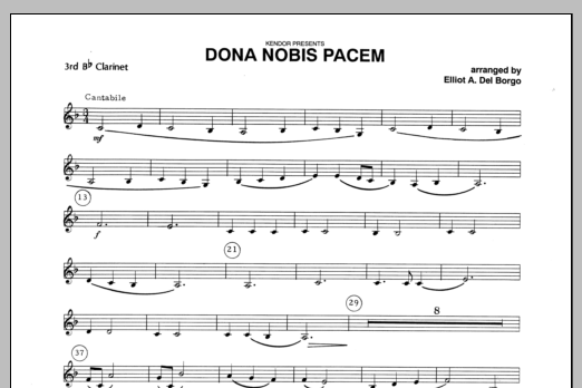 Download Del Borgo Dona Nobis Pacem - Clarinet 3 Sheet Music