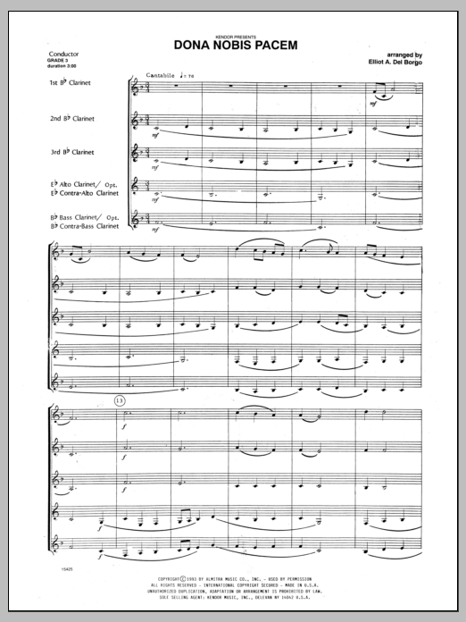 Download Del Borgo Dona Nobis Pacem - Full Score Sheet Music