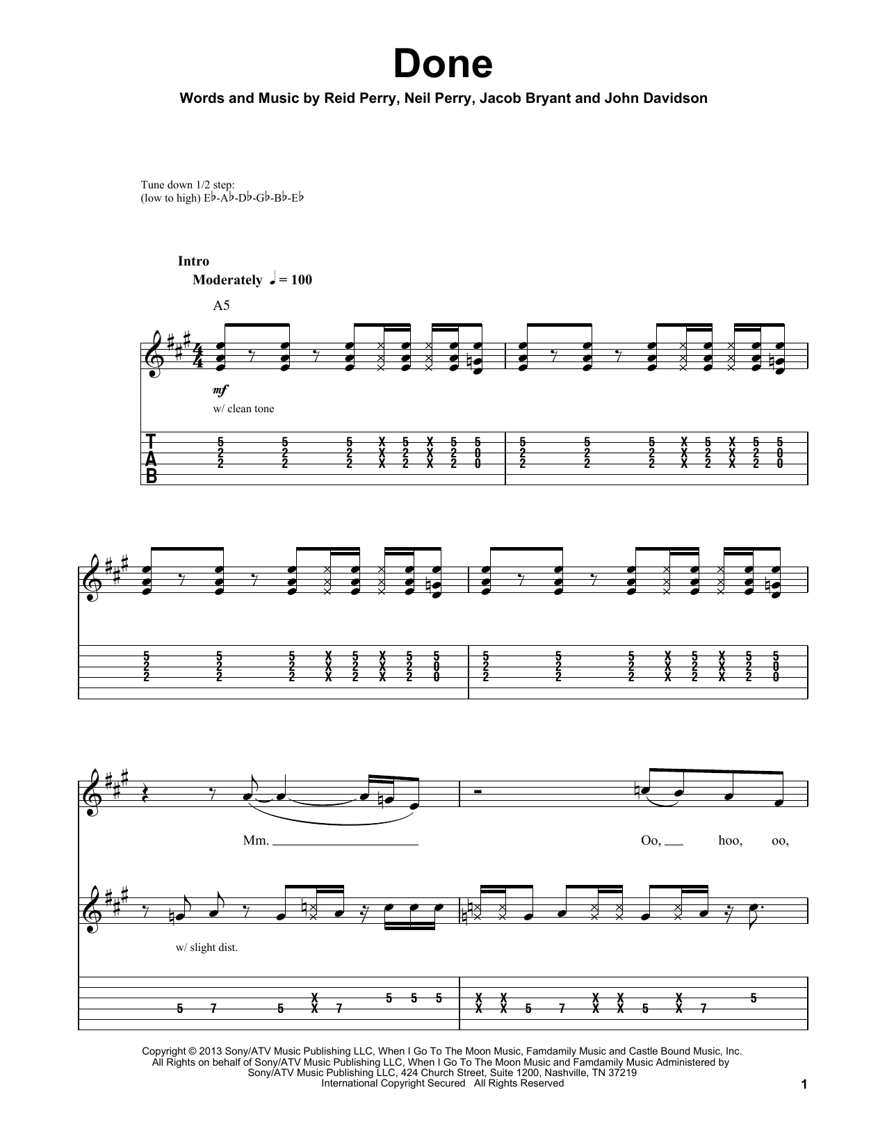 Download The Band Perry Done Sheet Music