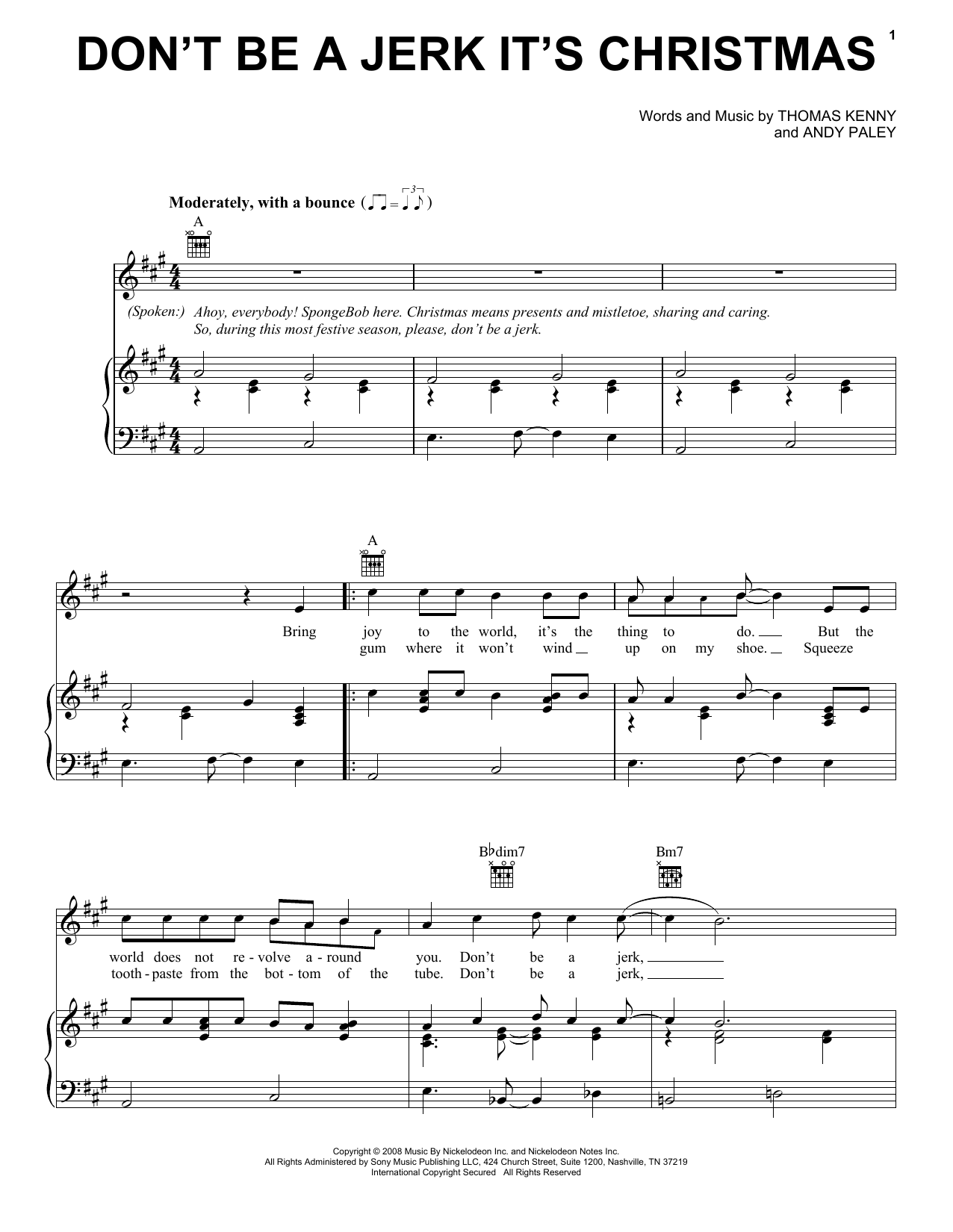 Download Andy Paley Don't Be A Jerk It's Christmas (from Sp Sheet Music