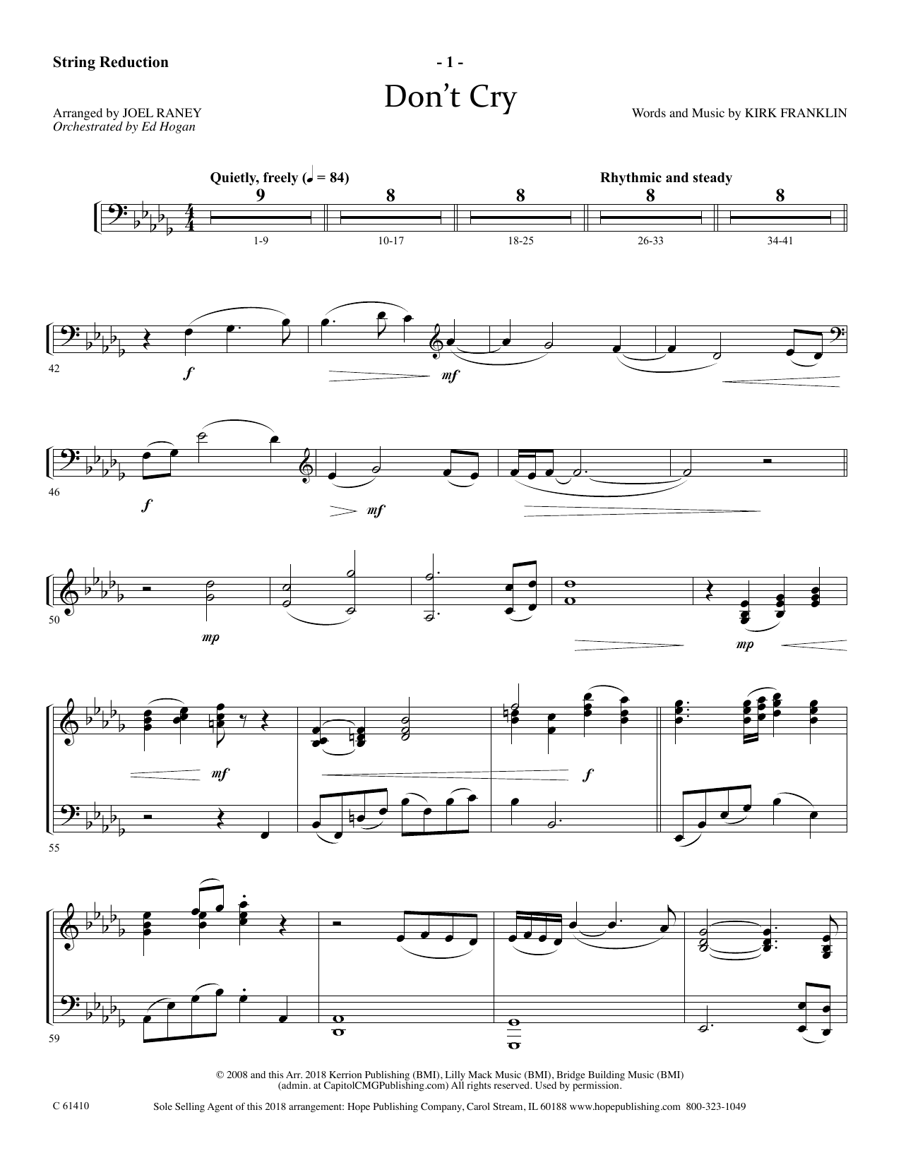Download Joel Raney Don't Cry - Keyboard String Reduction Sheet Music