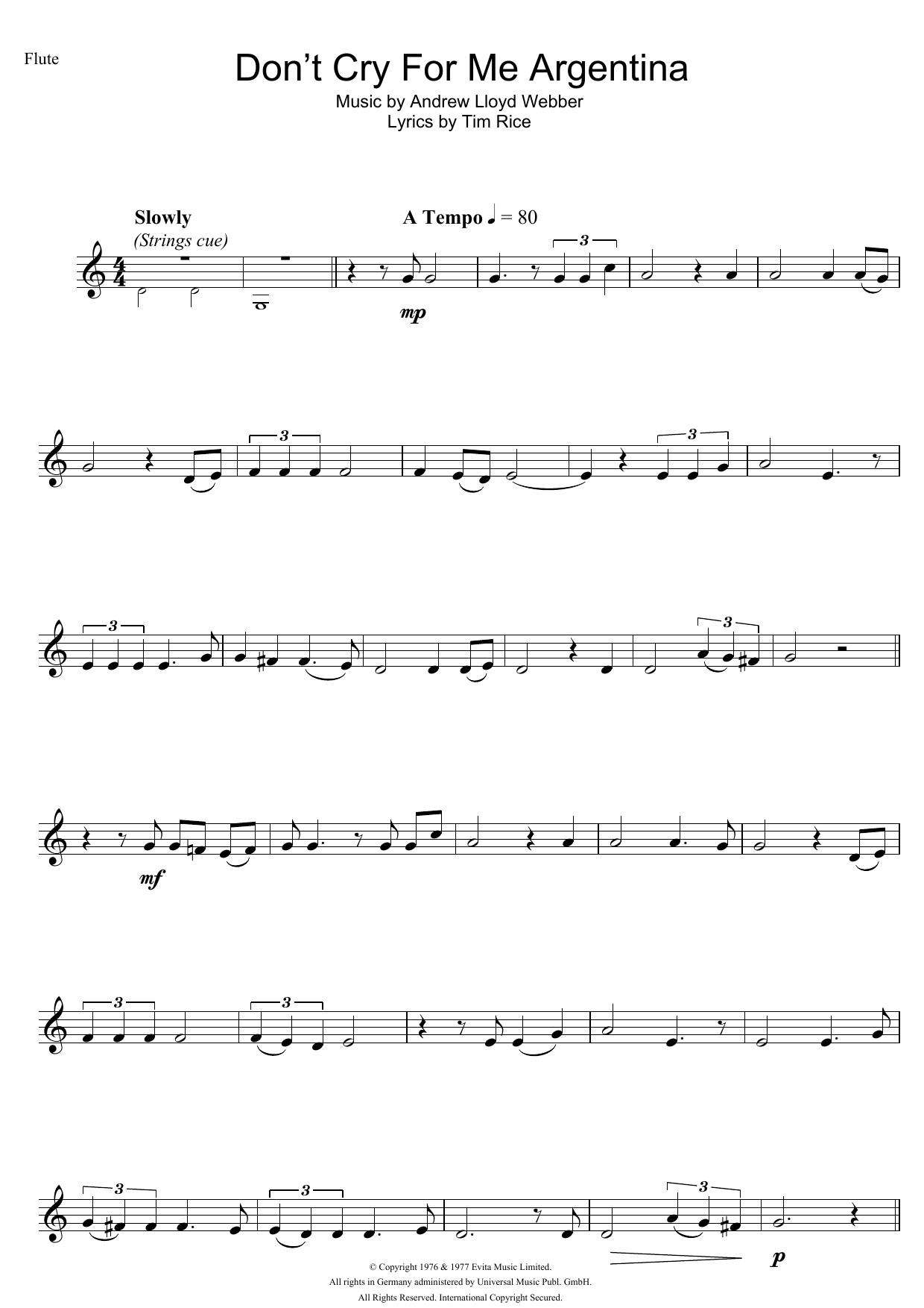 Download Madonna Don't Cry For Me Argentina (from Evita) Sheet Music