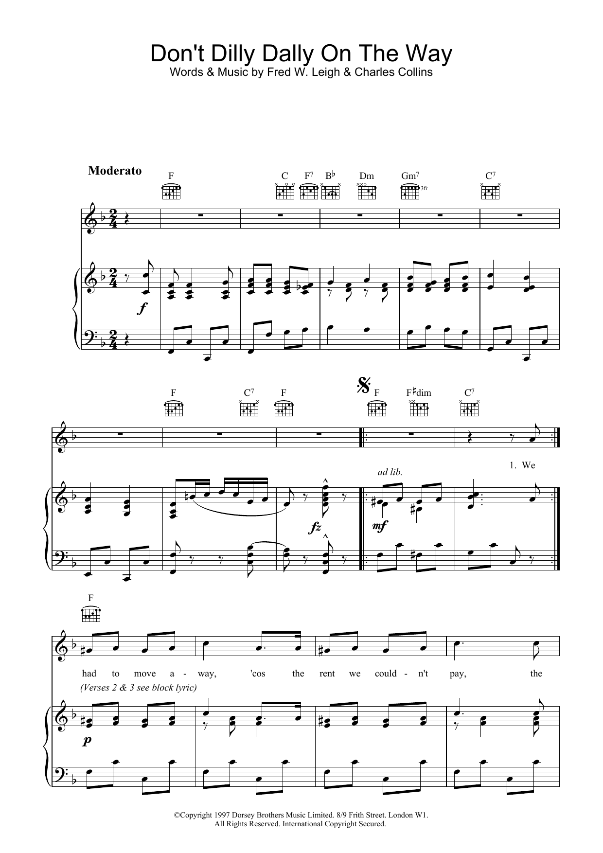 Download Traditional Don't Dilly Dally On The Way Sheet Music