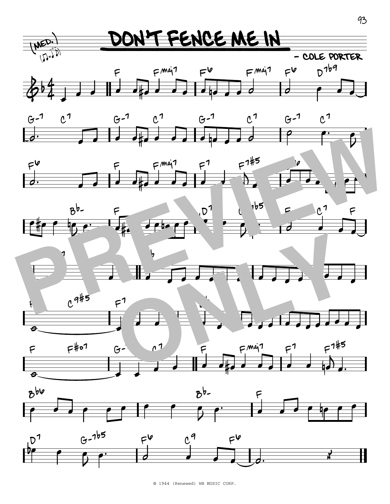 Download Cole Porter Don't Fence Me In Sheet Music