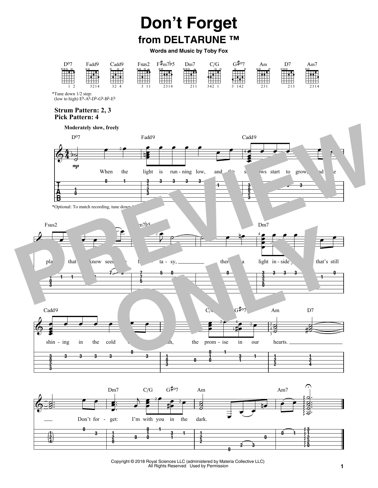 Download Toby Fox Don't Forget (from Deltarune) Sheet Music