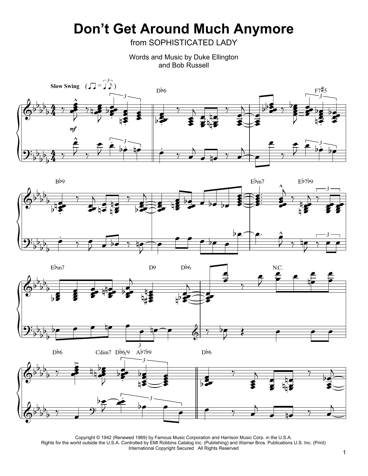 Download Oscar Peterson Don't Get Around Much Anymore Sheet Music