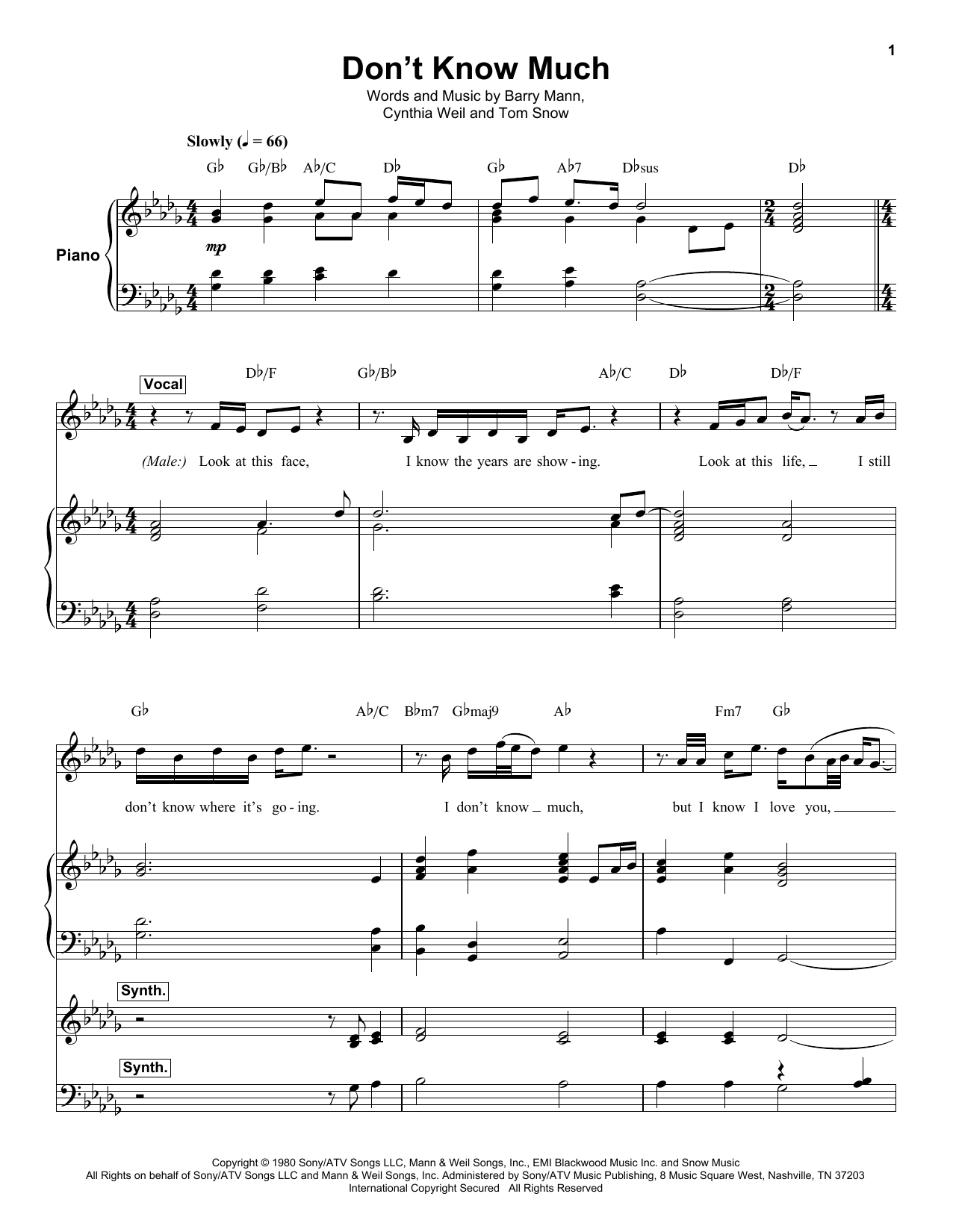 Download Linda Ronstadt & Aaron Neville Don't Know Much Sheet Music