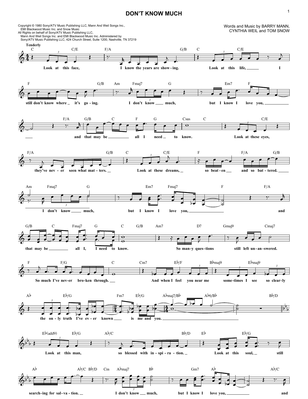 Download Linda Ronstadt & Aaron Neville Don't Know Much Sheet Music