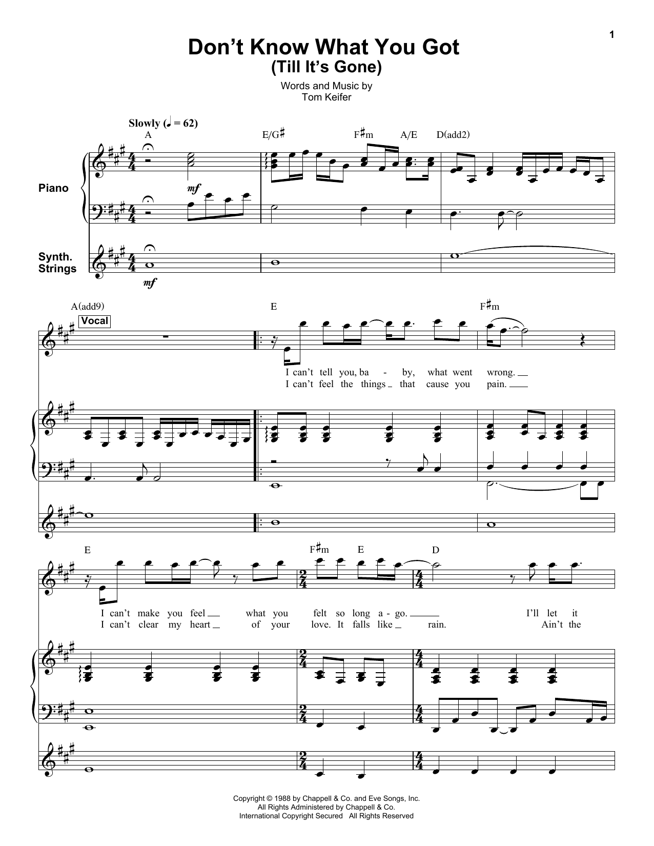 Download Cinderella Don't Know What You Got (Till It's Gone Sheet Music