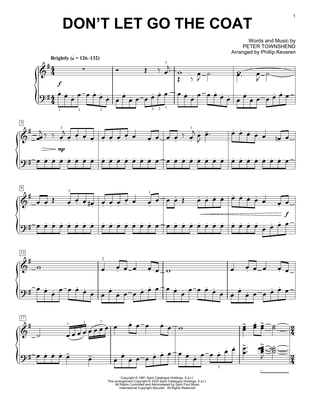 Download The Who Don't Let Go The Coat [Classical versio Sheet Music