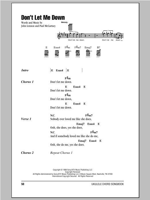 Download The Beatles Don't Let Me Down Sheet Music