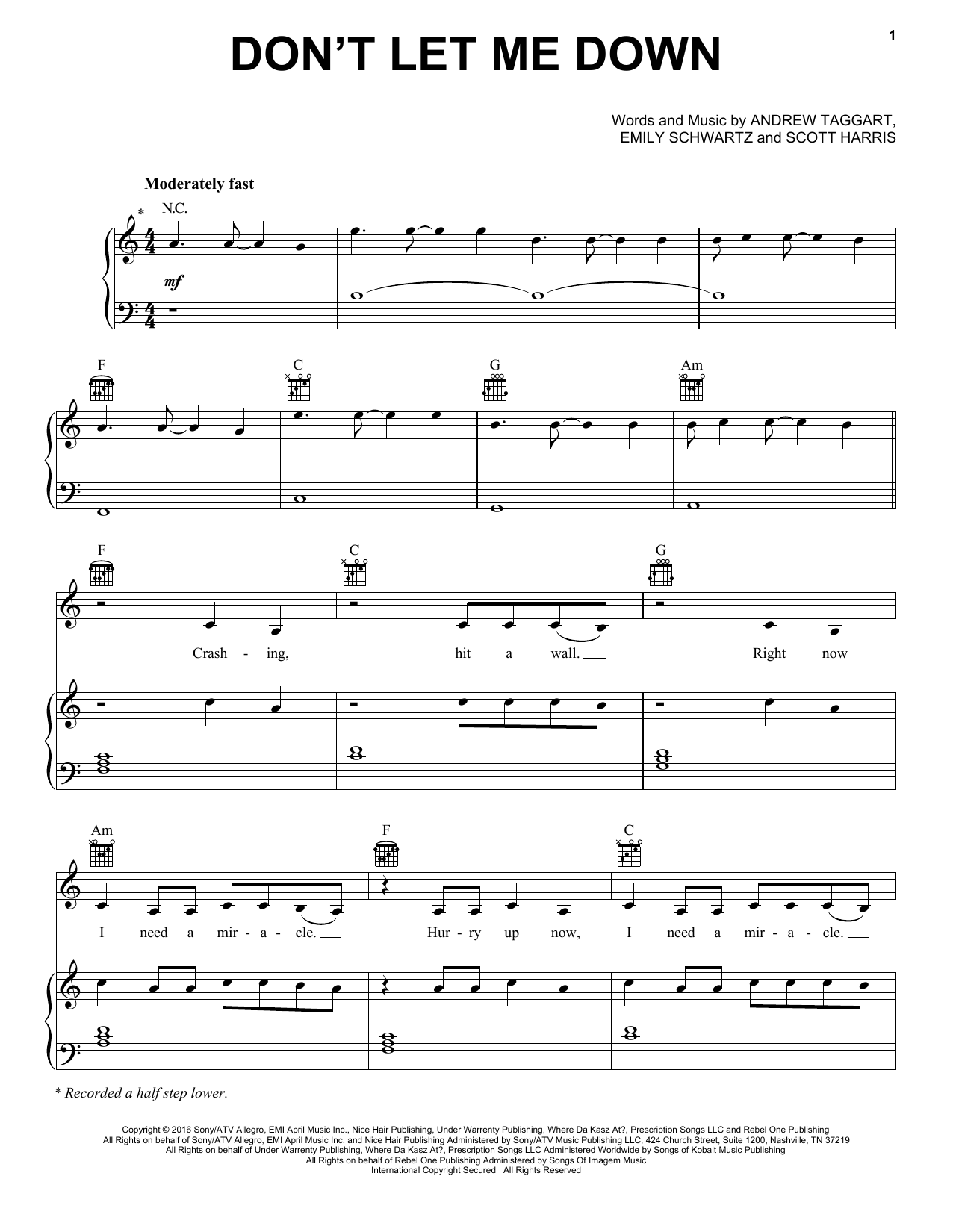 Download The Chainsmokers feat. Daya Don't Let Me Down Sheet Music