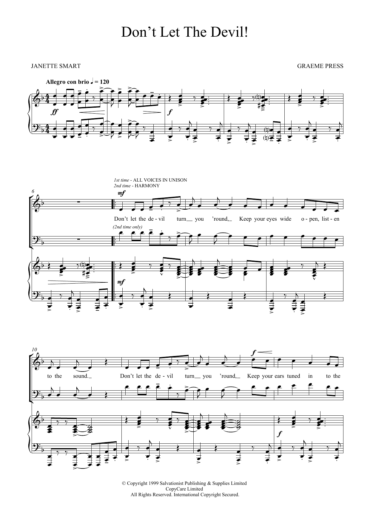 Download The Salvation Army Don't Let The Devil Sheet Music
