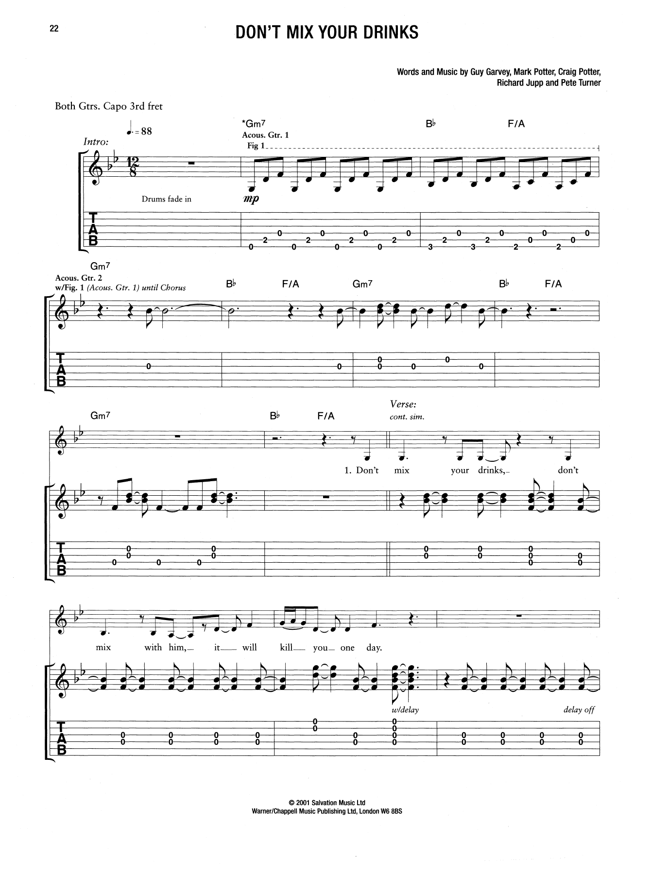 Download Elbow Don't Mix Your Drinks Sheet Music