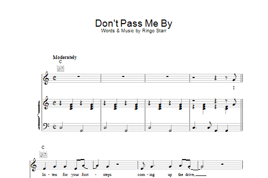 Download The Beatles Don't Pass Me By Sheet Music