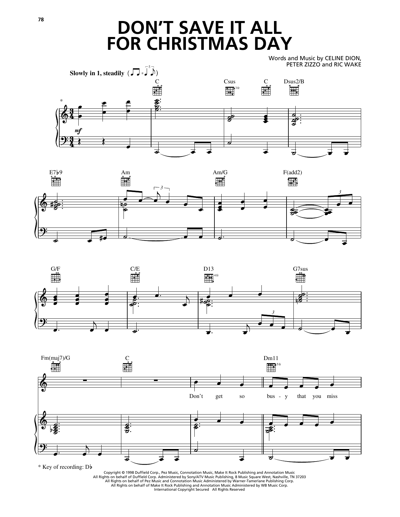 Download Avalon Don't Save It All For Christmas Day Sheet Music