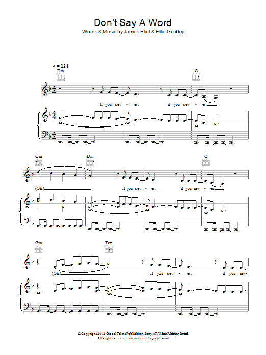 Download Ellie Goulding Don't Say A Word Sheet Music