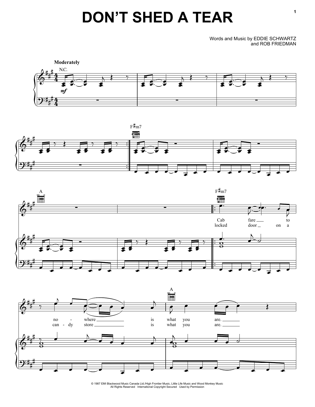 Download Paul Carrack Don't Shed A Tear Sheet Music