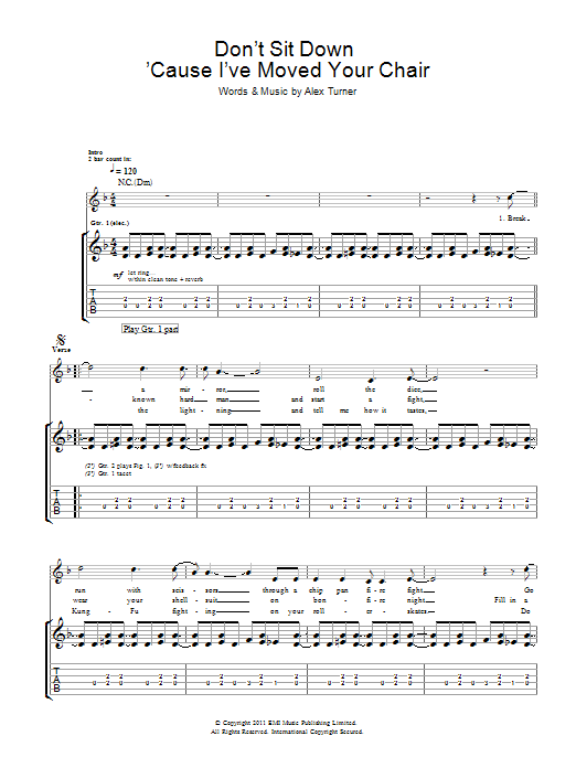 Download Arctic Monkeys Don't Sit Down 'Cause I've Moved Your C Sheet Music