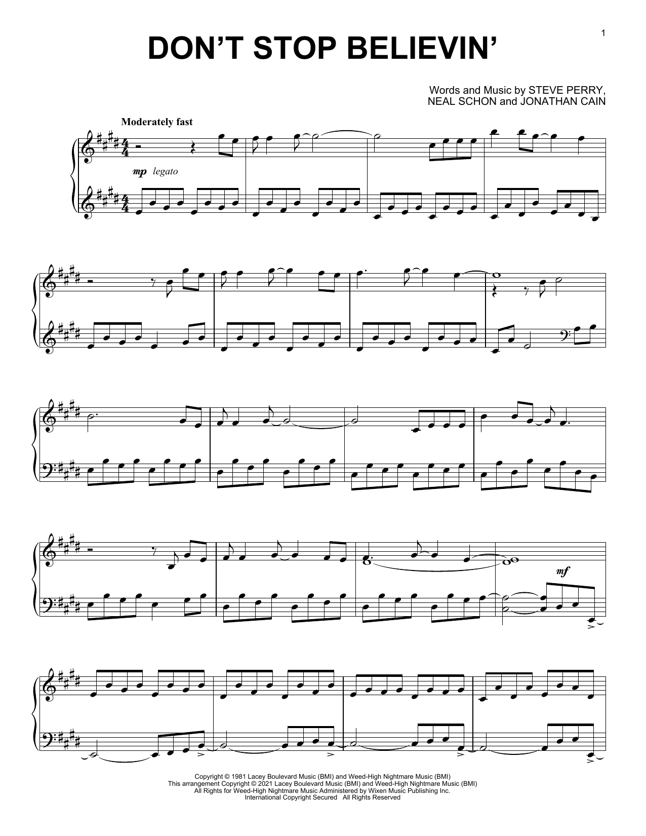Download Journey Don't Stop Believin' [Classical version Sheet Music