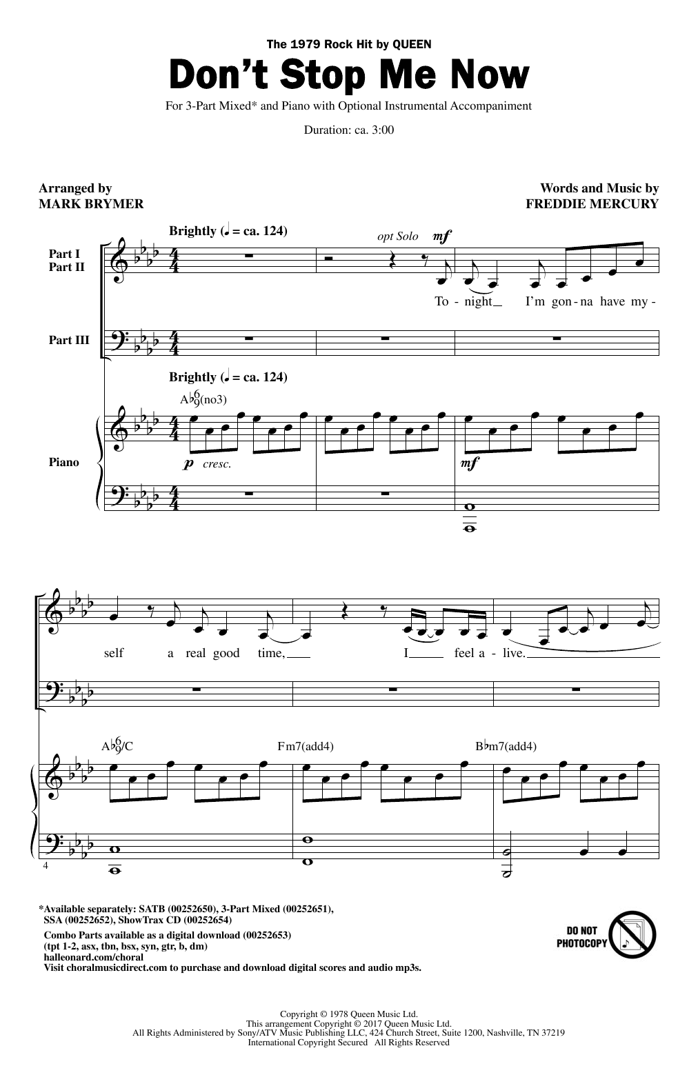 Download Queen Don't Stop Me Now (arr. Mark Brymer) Sheet Music