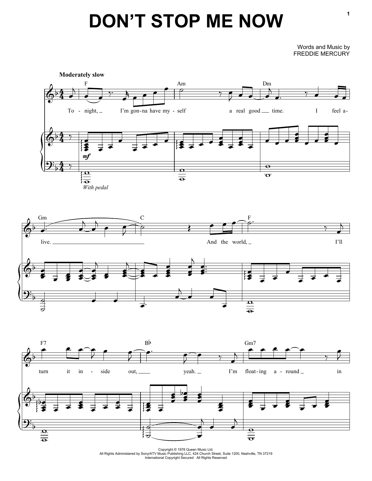 Download Queen Don't Stop Me Now Sheet Music
