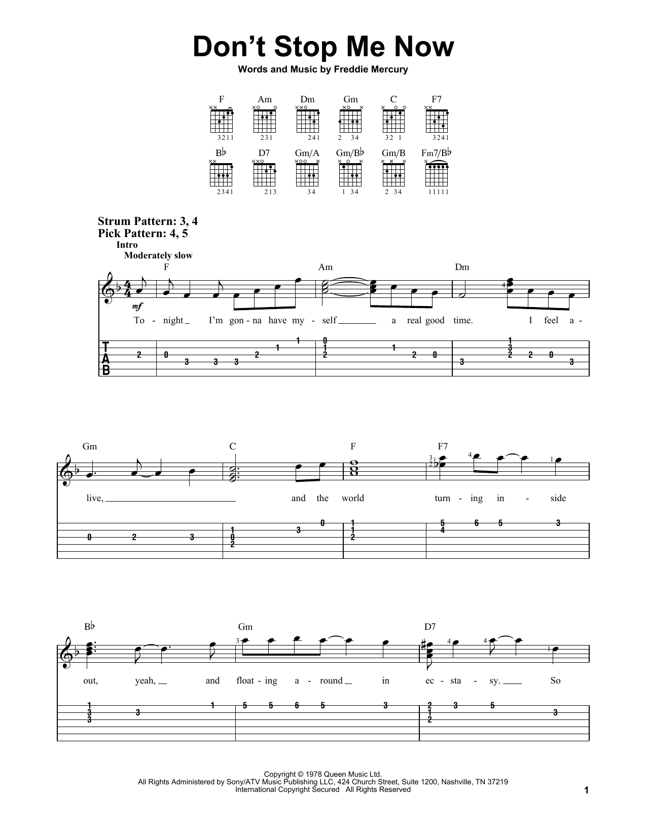 Download Queen Don't Stop Me Now Sheet Music