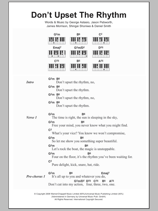 Download Noisettes Don't Upset The Rhythm Sheet Music