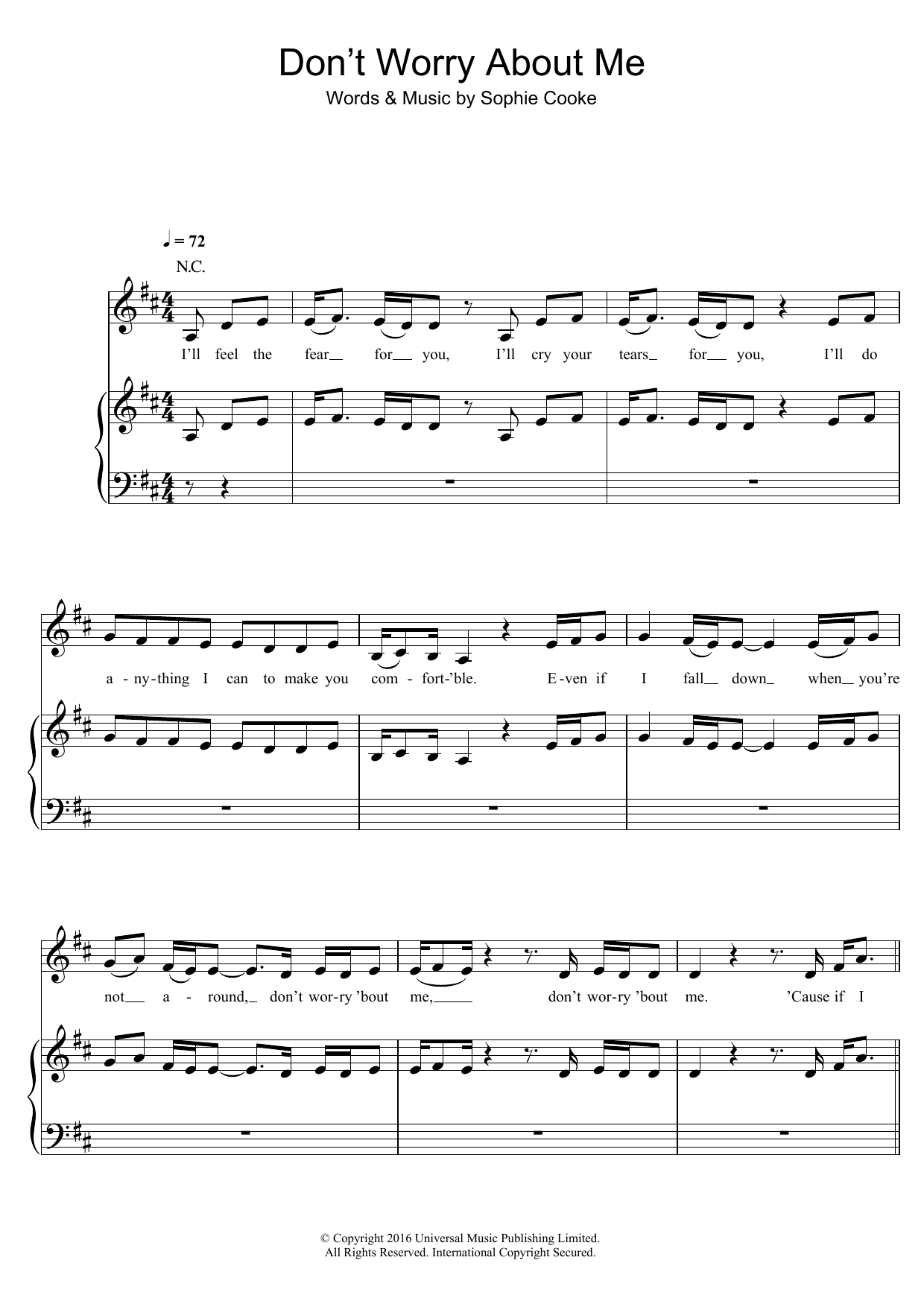 Download Frances Don't Worry About Me Sheet Music