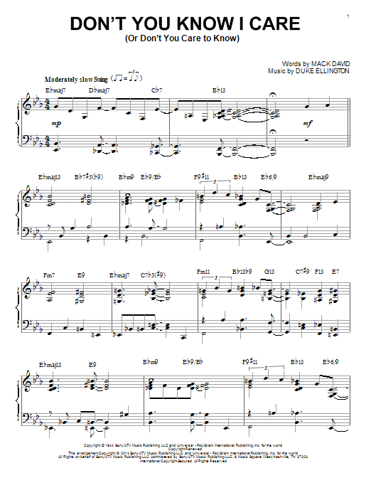 Download Duke Ellington Don't You Know I Care (Or Don't You Car Sheet Music