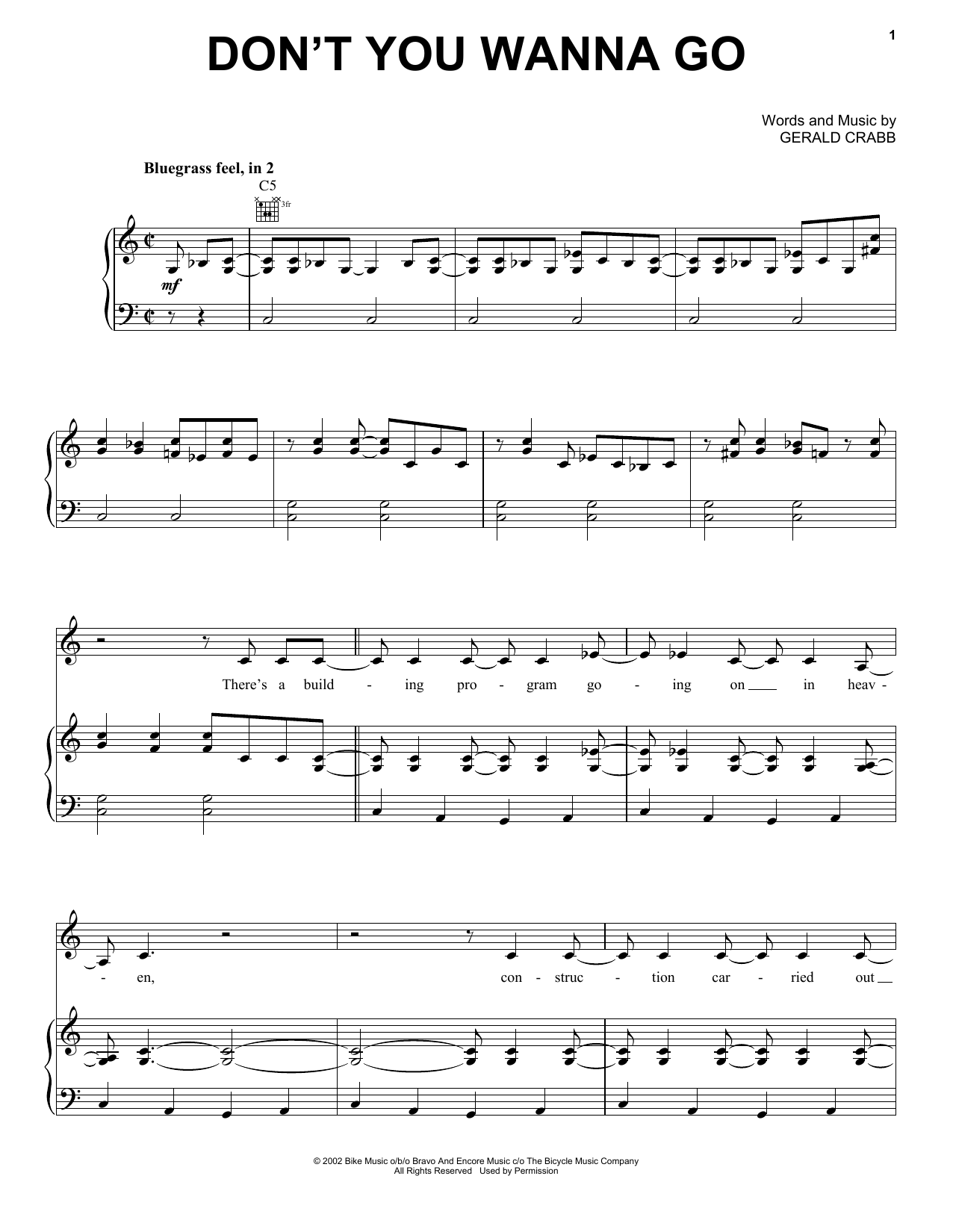 Download The Crabb Family Don't You Wanna Go Sheet Music