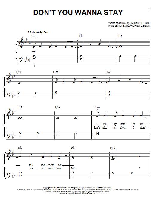 Download Jason Aldean with Kelly Clarkson Don't You Wanna Stay Sheet Music