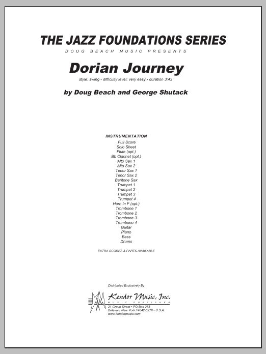 Download Beach, Shutack Dorian Journey - Full Score Sheet Music