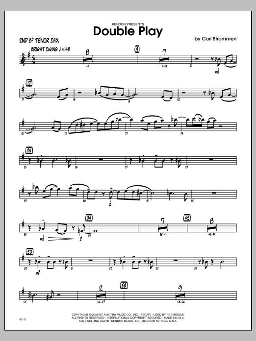 Download Carl Strommen Double Play - 2nd Bb Tenor Saxophone Sheet Music