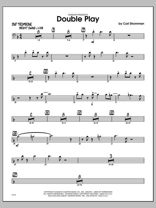 Download Carl Strommen Double Play - 2nd Trombone Sheet Music