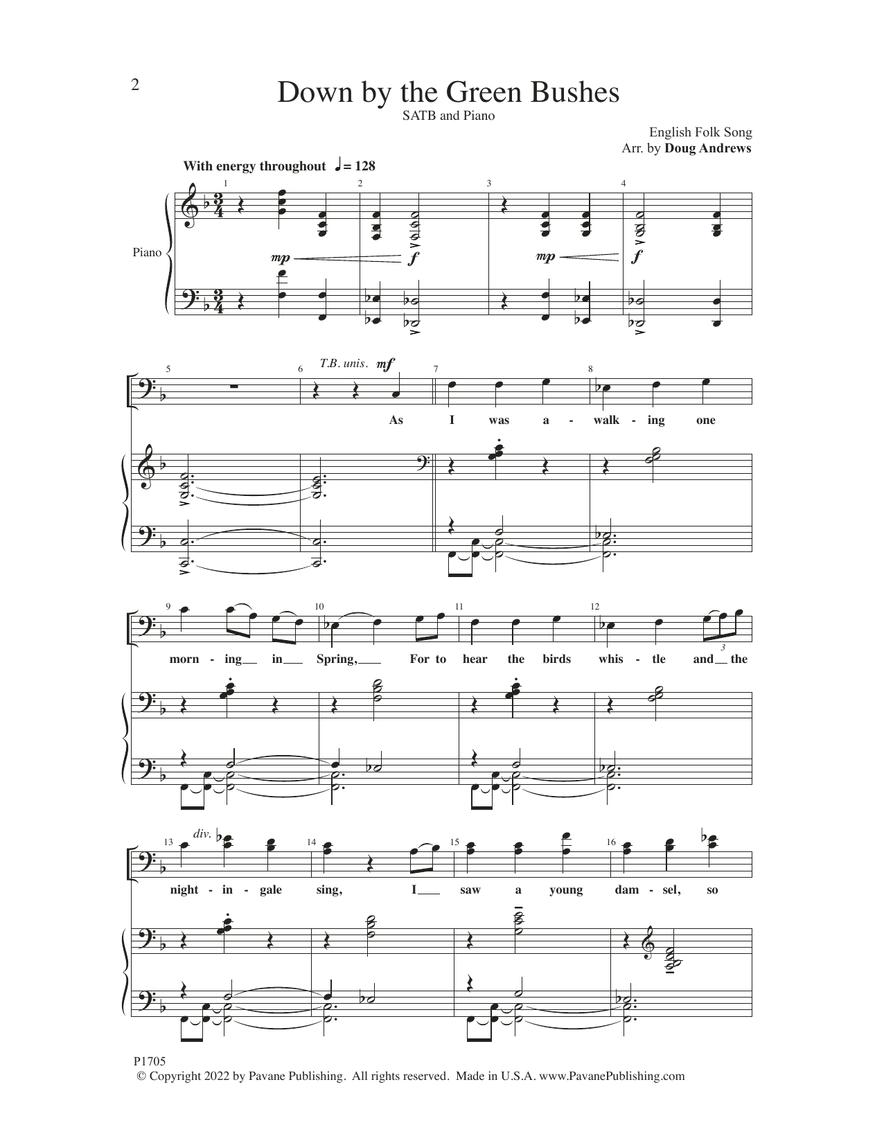 Download English Folk Song Down by the Green Bushes (arr. Doug And Sheet Music