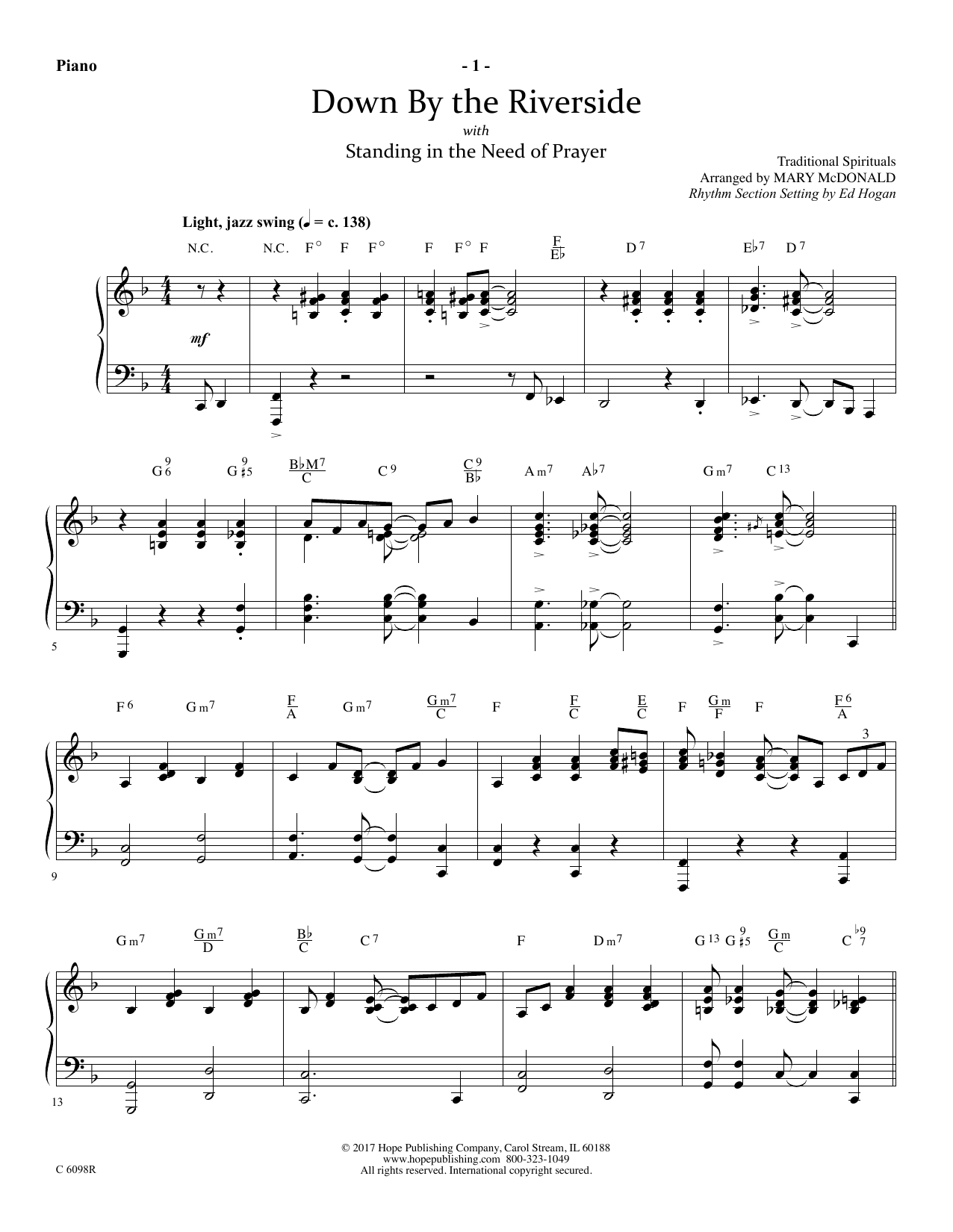 Download Ed Hogan Down by the Riverside - Piano Sheet Music
