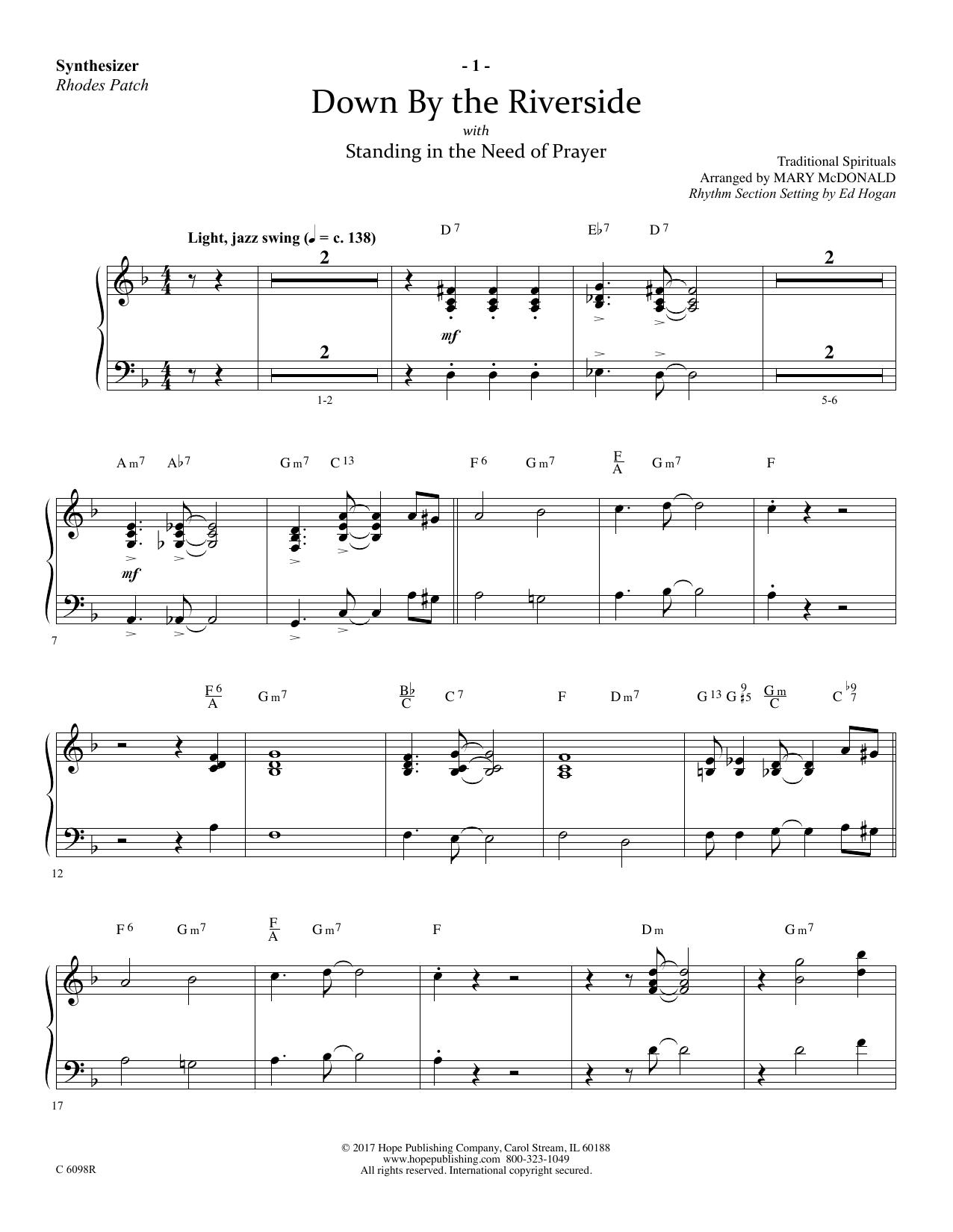 Download Ed Hogan Down by the Riverside - Synthesizer Sheet Music