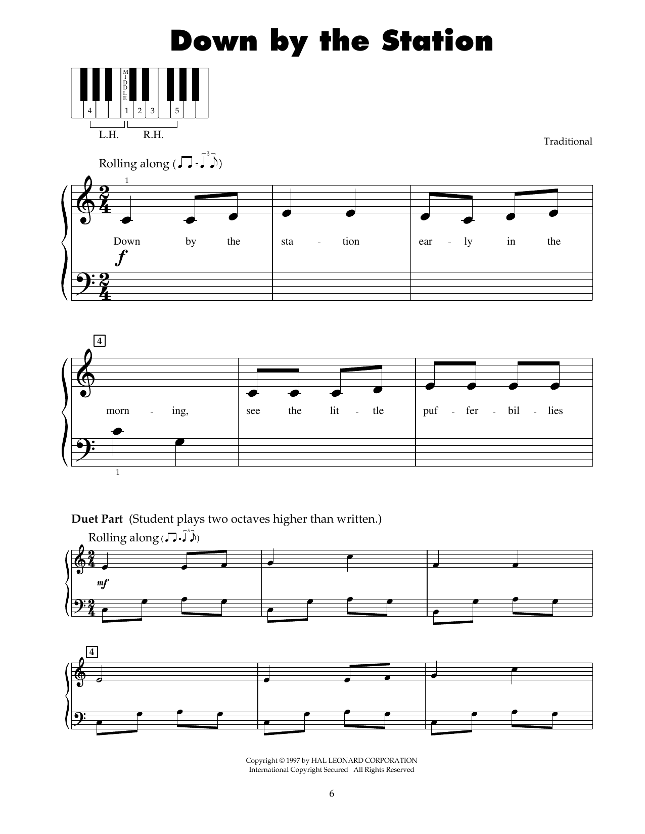 Download Traditional Down By The Station Sheet Music