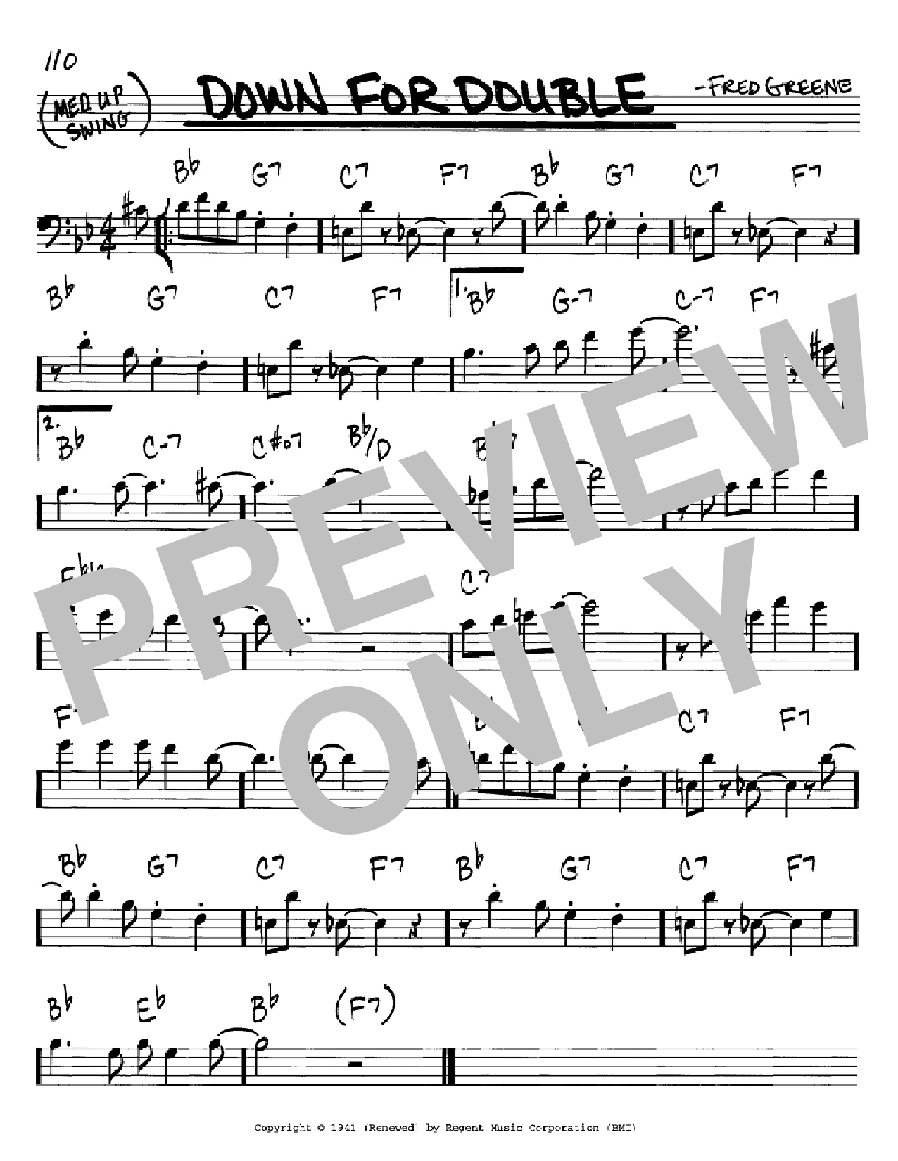 Download Fred Greene Down For Double Sheet Music