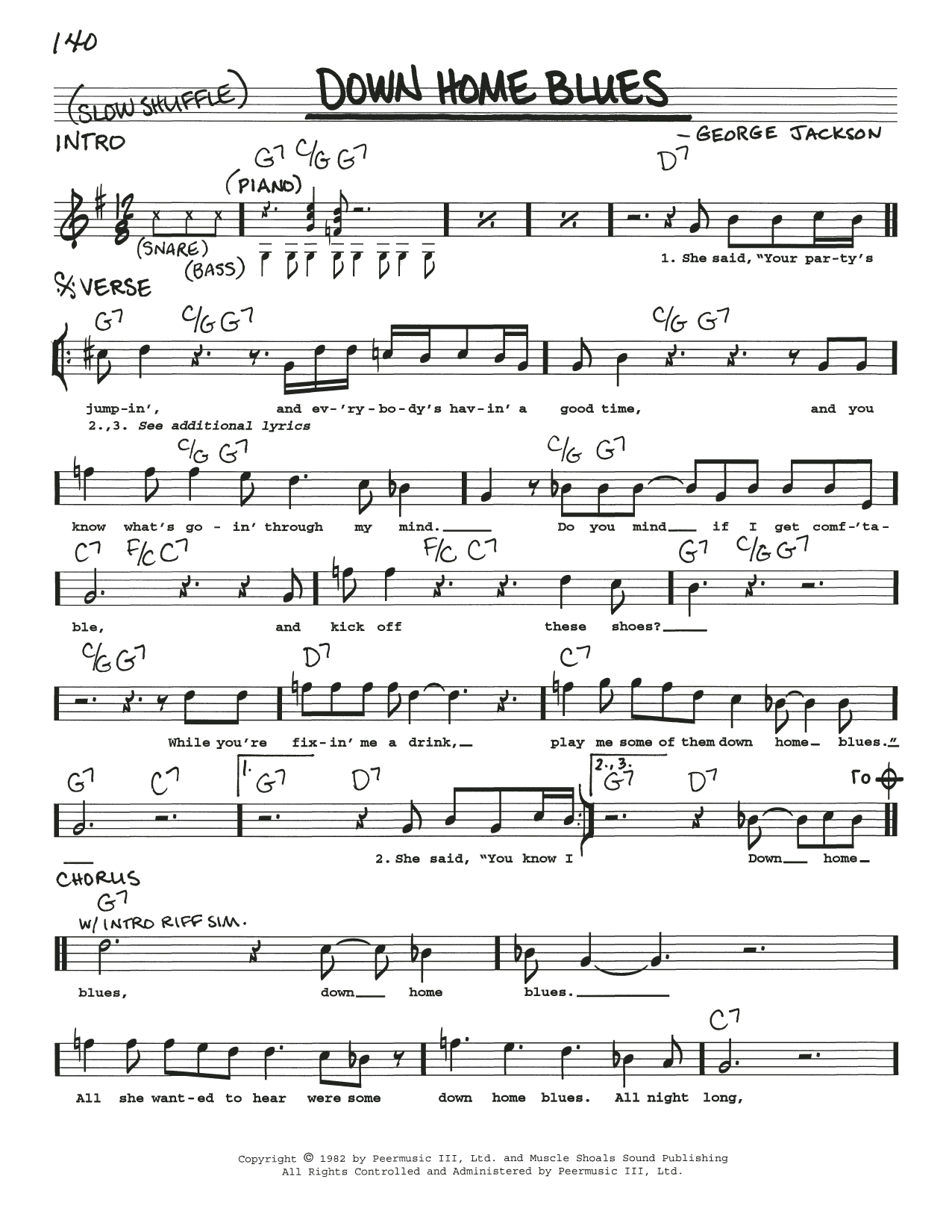 Download George Jackson Down Home Blues Sheet Music