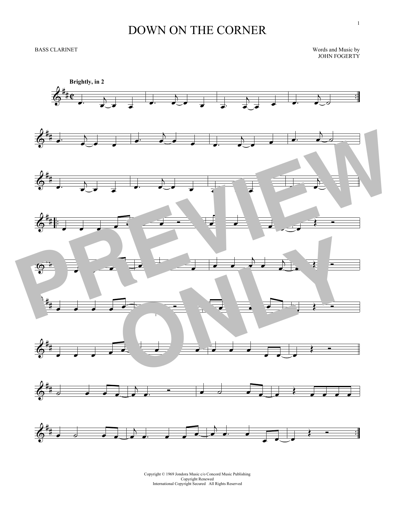 Download Creedence Clearwater Revival Down On The Corner Sheet Music
